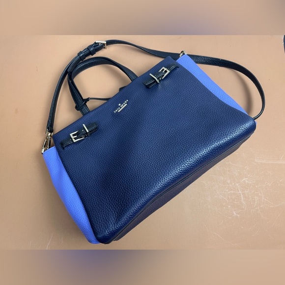 kate spade NY holder street Lanier leather satchel bag Blue - Picture 2 of 14